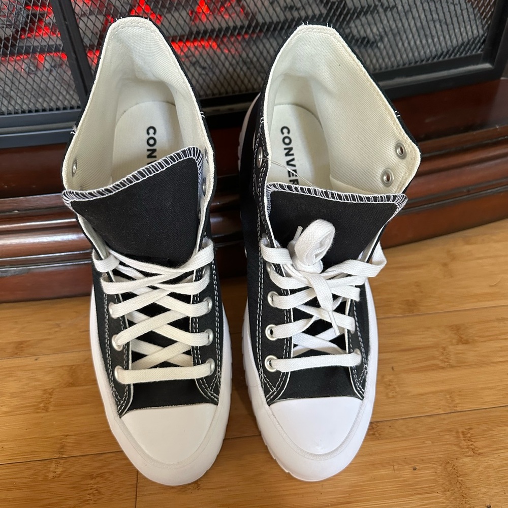 Converse chuck taylor all star lugged 2.0 sneakers chunky black women size 10.5 - Picture 2 of 12